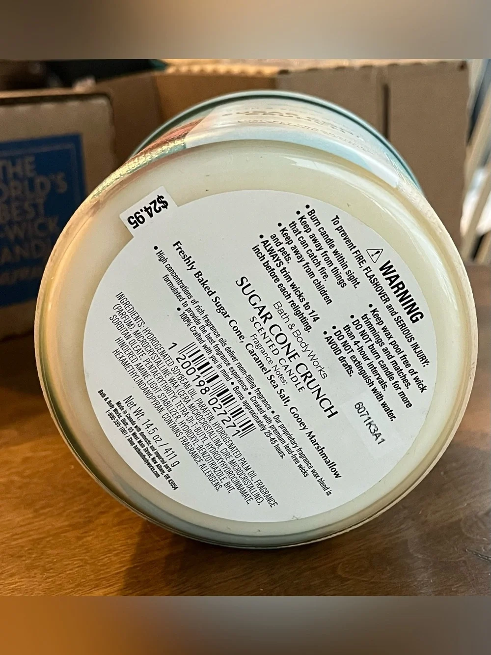 Bath & Body Works Sugar Cone Crunch Candle - LE 3 wick NEW - Picture 2 of 2